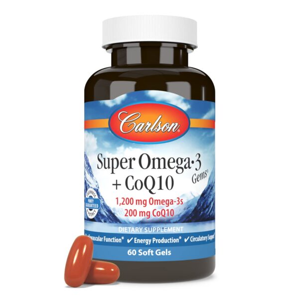 Version 1.0.0 Carlson Omega-3 Gems + CoQ10 frasco frontal