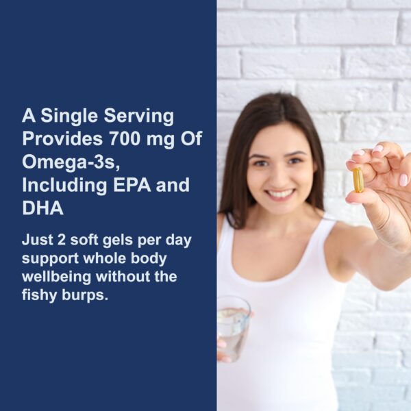 Frasco de Carlson omega-3 limón cápsulas blandas lado