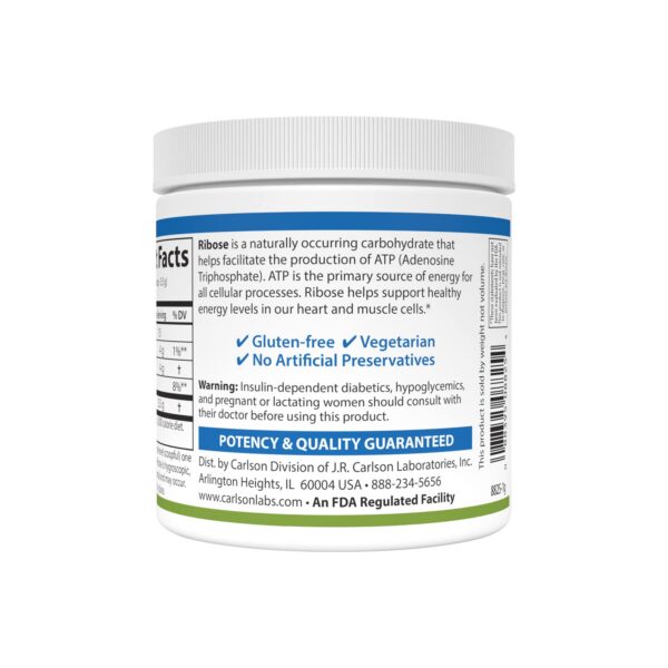 Polvo de ribosa Carlson muestra frontal envase