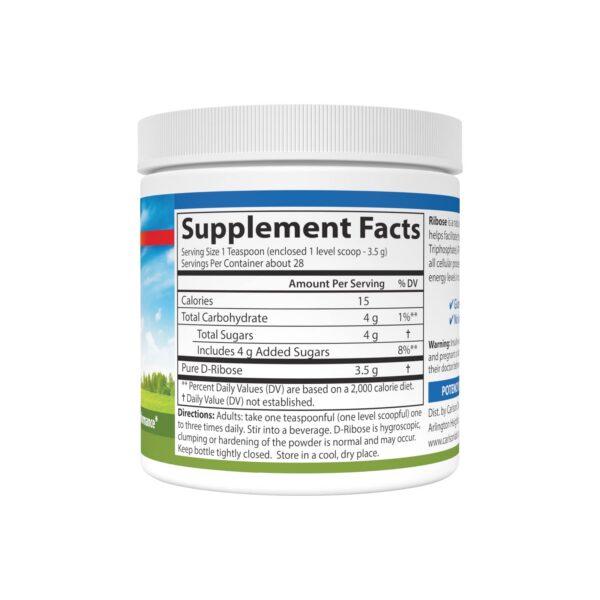 Frasco ribosa pura Carlson polvo para energía y recuperación