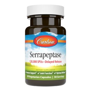Carlson Serrapeptase bottle label