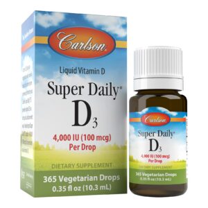 Botella de gotas de vitamina D3 Carlson Super Daily 4000 UI