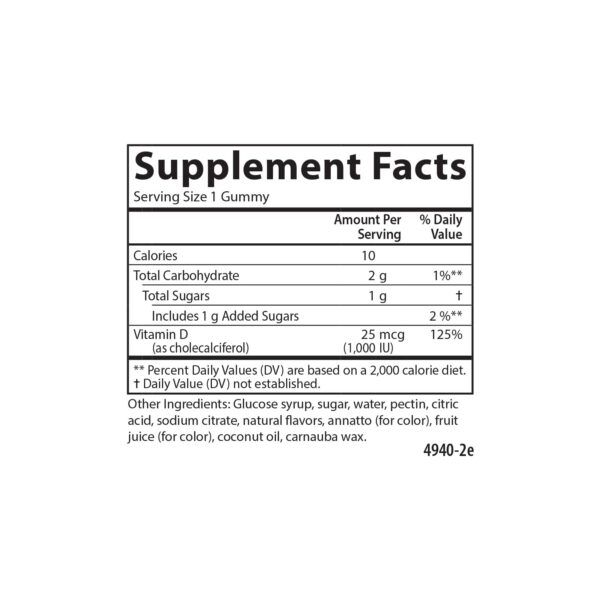 Carlson suplemento vitamina d3 gomitas naturales frutas