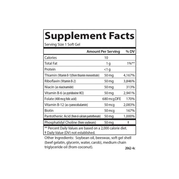 Carlson suplementos B-50 producción de energía y apoyo celular 200 cápsulas