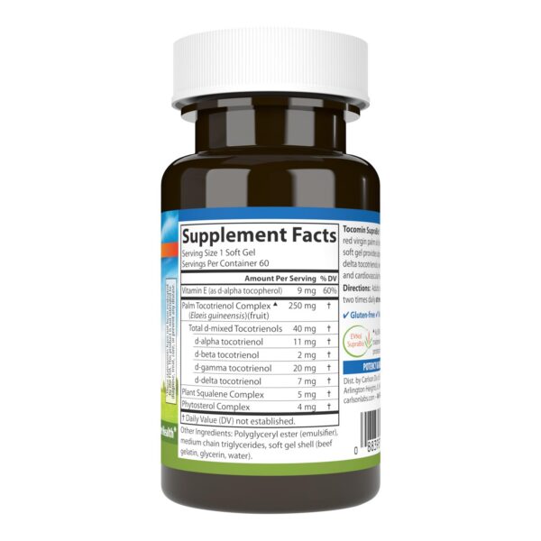 Version 1.0.0 Etiqueta del producto Tocomin SupraBio en frasco Carlson