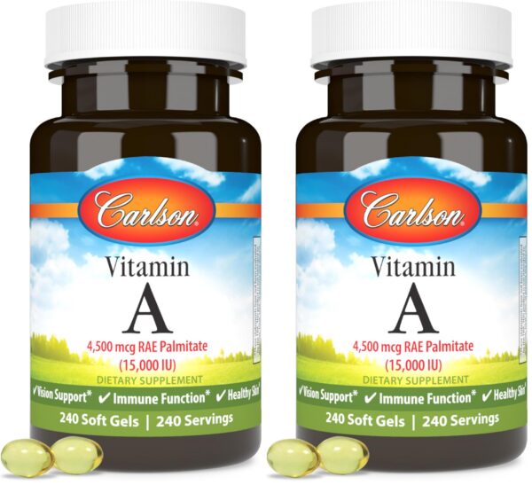 Carlson Vitamina A palmitato 15000 UI gel suave frontal