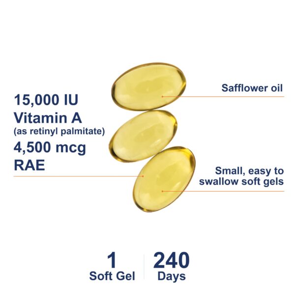 Frasco de cápsulas Carlson Vitamina A palmitato
