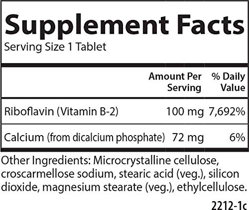 Carlson vitamina B-2 tabletas detalles y etiquetas