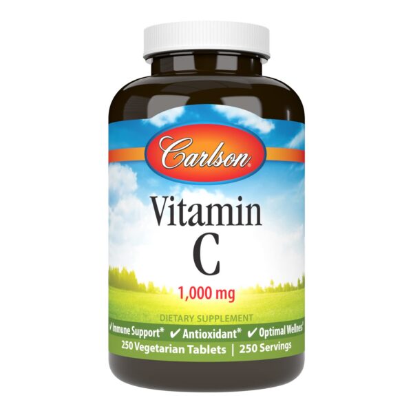 Carlson Vitamina C 1000 mg 250 tabletas soporte antioxidante
