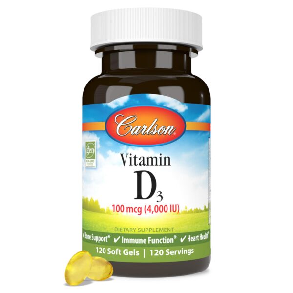 Carlson vitamina D3 4000 UI cápsulas blandas sin gluten