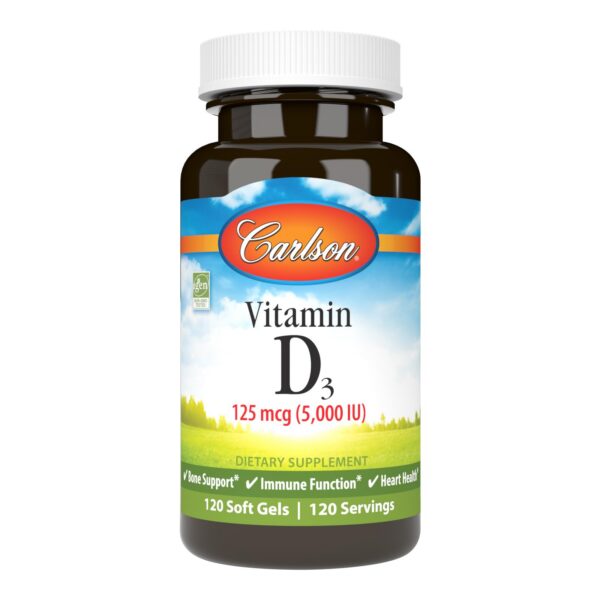 Carlson botella vitamina d3 5000 ui 120 capsulas blandas