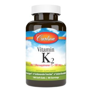 Carlson Vitamina K2 MK-7 180 mcg suplemento en cápsulas blandas