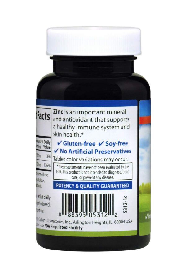 Envase Carlson Zinc 15 mg