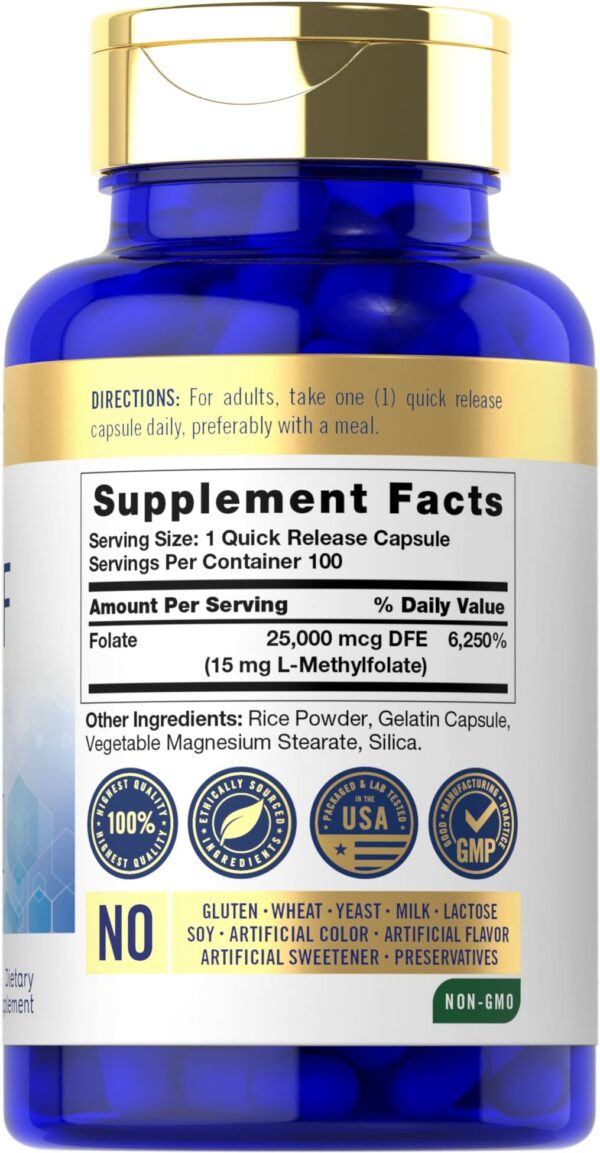 Cápsulas L-Methylfolate en frasco