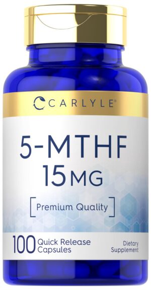 Version 1.0.0 Frente del frasco Carlyle 5-MTHF L-Methylfolate