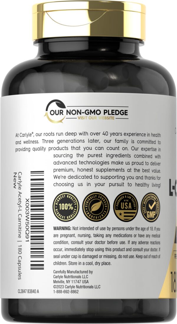 Cápsulas Carlyle Acetyl L-Carnitine HCL 500 mg