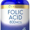 Tabletas Carlyle ácido fólico 800 mcg – frente