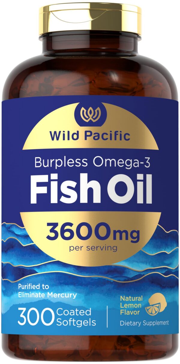 Version 1.0.0 Carlyle Burpless Fish Oil 3600 mg cápsulas blandas limón front