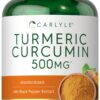 Carlyle cápsulas de cúrcuma con curcumina y bioperina frasco 180 cápsulas