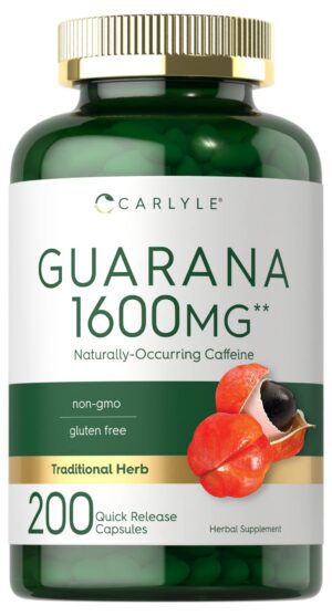 Carlyle cápsulas extracto guaraná 1600mg paquete 200
