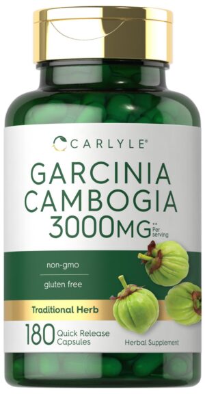 Carlyle cápsulas Garcinia Cambogia suplemento natural botella frontal
