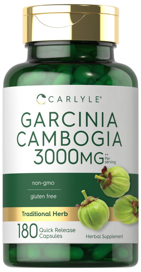 Version 1.0.0 Carlyle cápsulas Garcinia Cambogia suplemento natural botella frontal