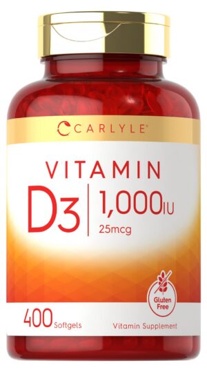 Carlyle cápsulas vitamina D3 1000UI sin gluten y GMO