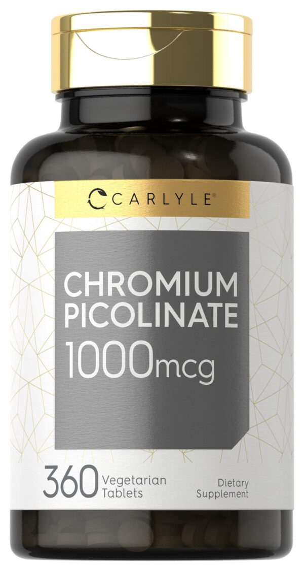 Version 1.0.0 Carlyle Picolinato de Cromo 1000 mcg botella frontal