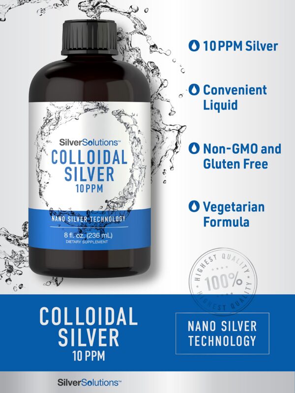 Liquid dropper bottle of Carlyle colloidal silver