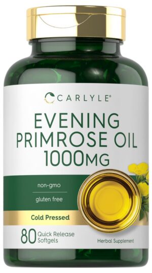 Frente de la botella Carlyle Evening Primrose Oil 1000 mg