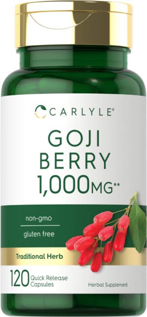 Carlyle goji berry suplemento antioxidante 120 cápsulas naturales