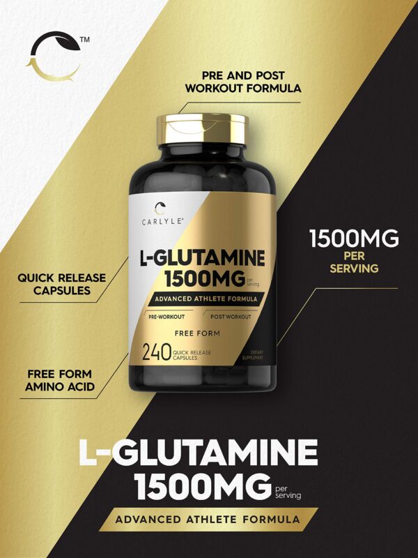 Etiqueta lateral de Carlyle L-Glutamine