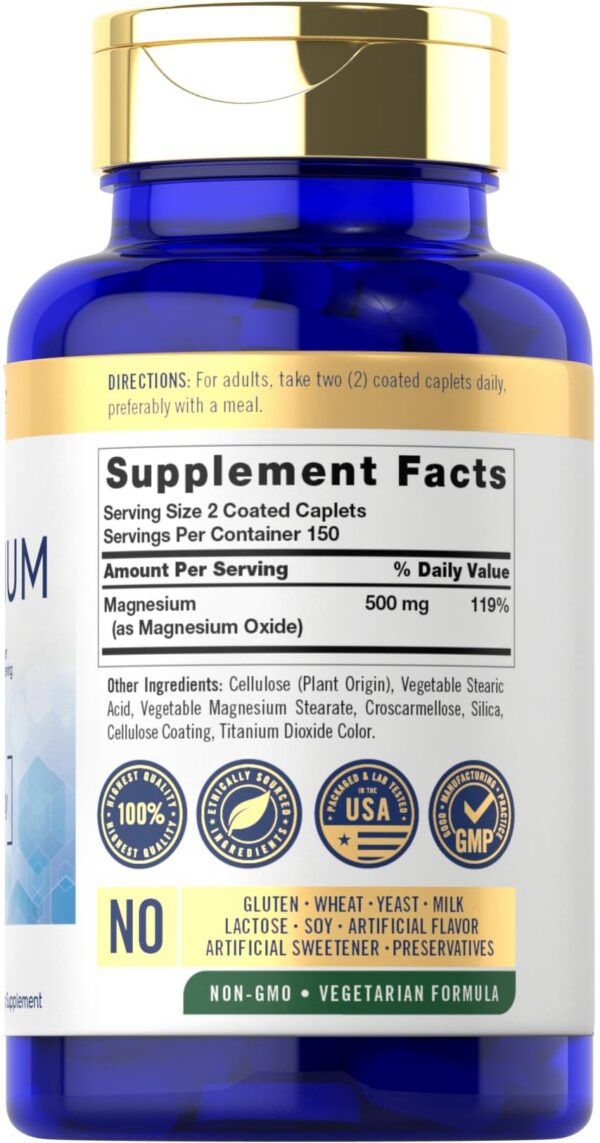 Etiqueta del frasco Carlyle Magnesio 500 mg