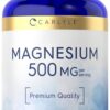 Carlyle magnesio 500 mg frasco con cápsulas recubiertas