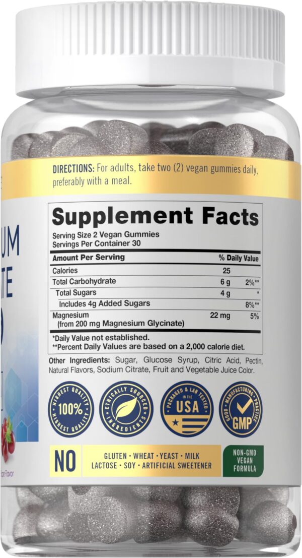 Carlyle gomitas magnesio glicinato etiqueta lateral