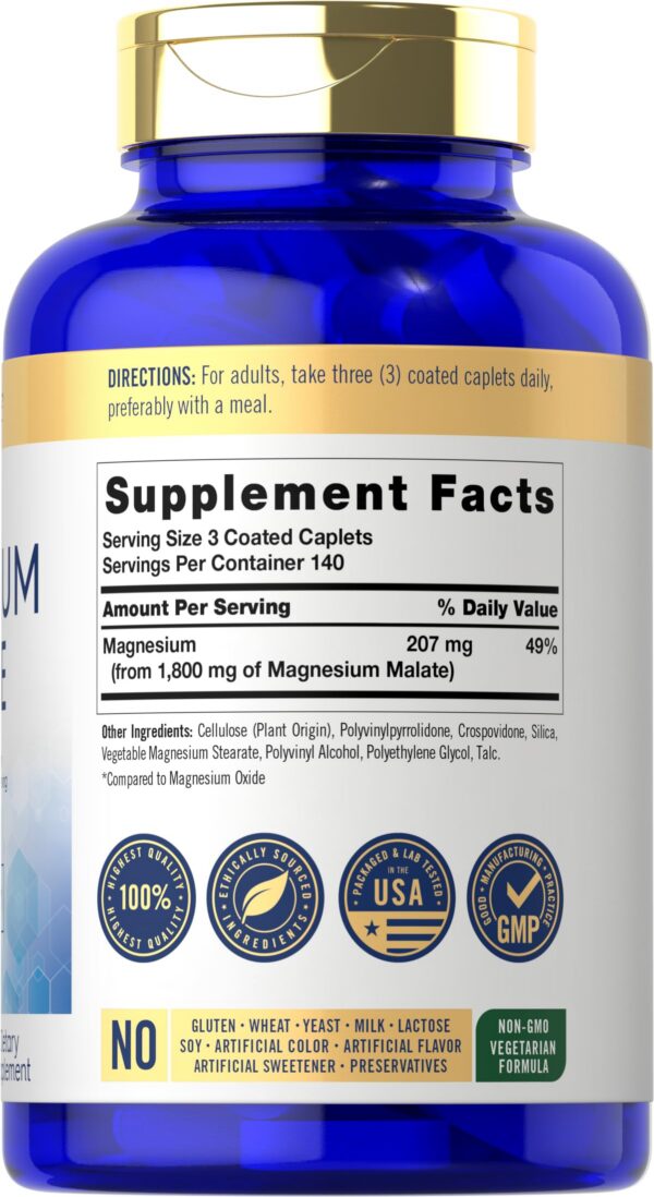 Etiqueta de Carlyle Magnesium Malate 1800 mg