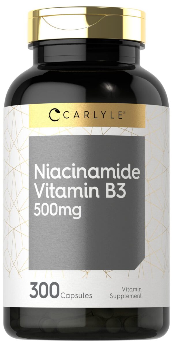 Carlyle Niacinamide 500 mg cápsulas etiqueta frontal