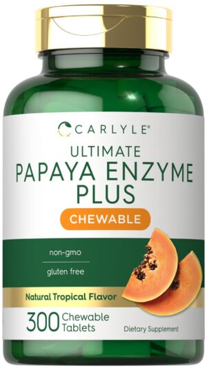 Carlyle Papaya Enzyme Tabletas Masticables Etiqueta Frontal