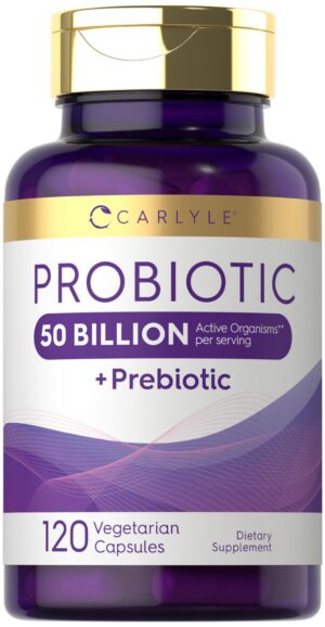 Version 1.0.0 Botella de probióticos Carlyle con 50 mil millones de organismos activos
