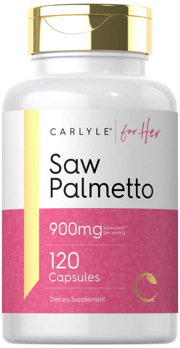Version 1.0.0 Carlyle Saw Palmetto suplemento cápsulas frasco 900mg