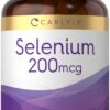 Carlyle selenio sin levadura cápsulas frasco frontal