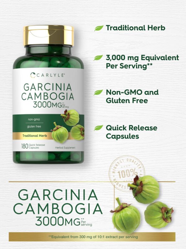 Carlyle suplemento cápsulas Garcinia Cambogia frasco cerrado