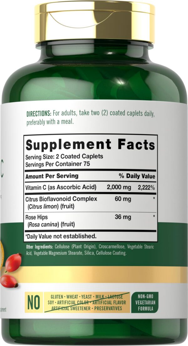 Version 1.0.0 Carlyle suplemento vitamina c 2000mg vista lateral del frasco
