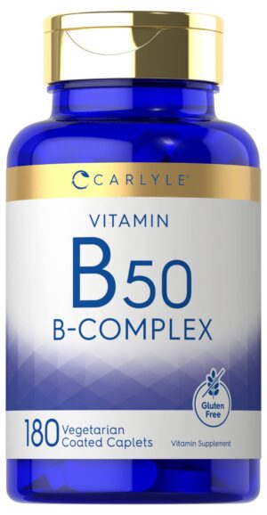 Carlyle vitamina b50 complejo paquete 180 tabletas vegetales