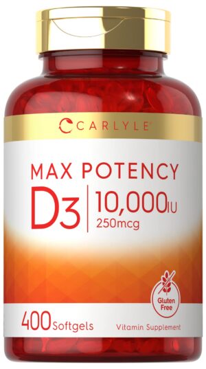 Carlyle Vitamina D3 10000 UI 400 cápsulas blandas