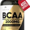 Frasco de cápsulas BCAA Carlyle 2000mg 400 unidades