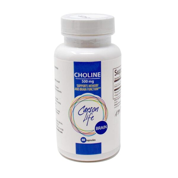 Carson Life Choline 500 mg frasco y etiqueta