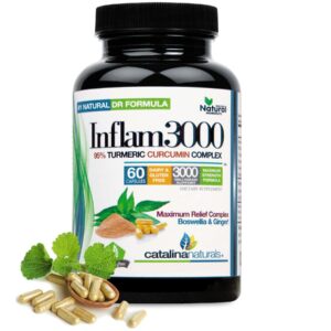 Catalina Naturals cúrcuma jengibre 3000mg 60 cápsulas