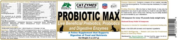 Catzymes Probiotic Max envase y descripción producto
