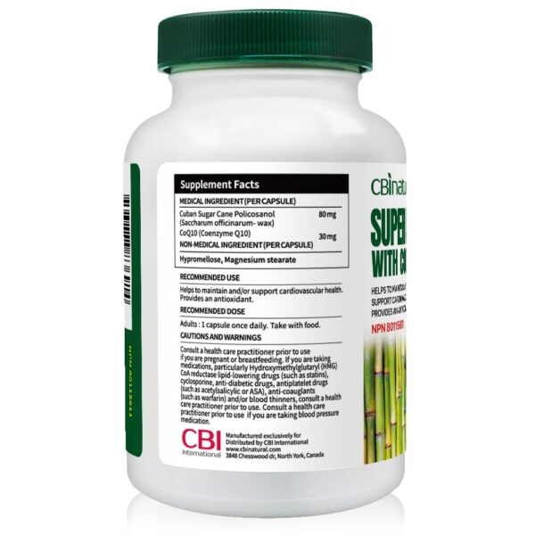 Etiqueta frontal de CBINatural Policosanol + CoQ10